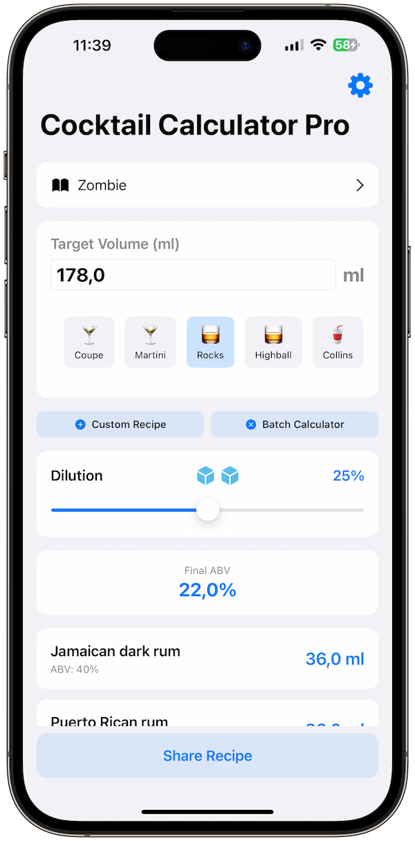 cocktail-calculator screenshot 1